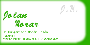 jolan morar business card